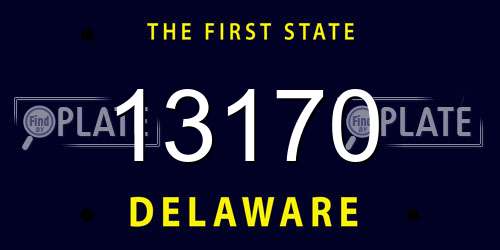 13170 Delaware License Plate
