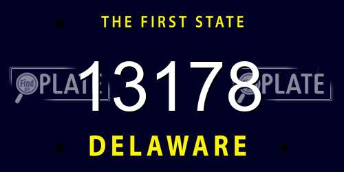 13178 Delaware License Plate