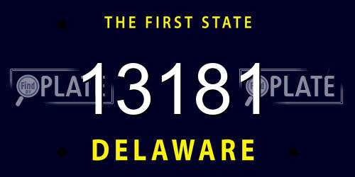 13181 Delaware License Plate