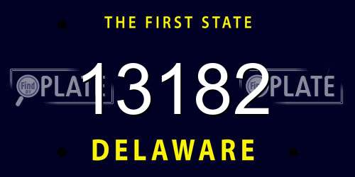 13182 Delaware License Plate