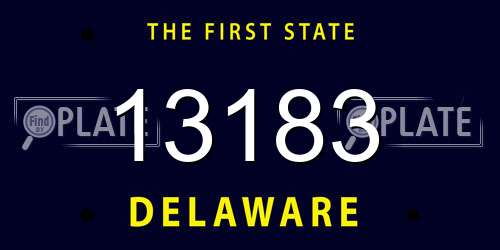 13183 Delaware License Plate