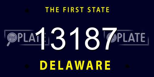 13187 Delaware License Plate
