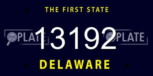 13192 Delaware License Plate