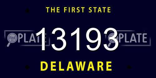 13193 Delaware License Plate