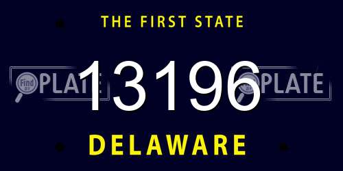 13196 Delaware License Plate
