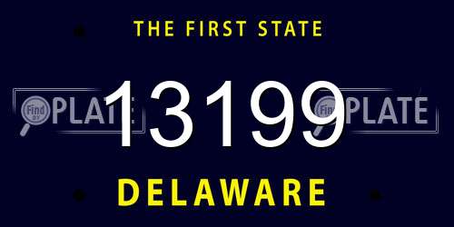 13199 Delaware License Plate