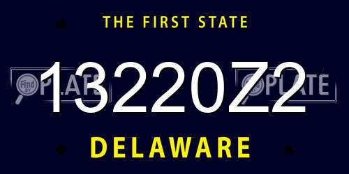 13220Z2 Delaware License Plate