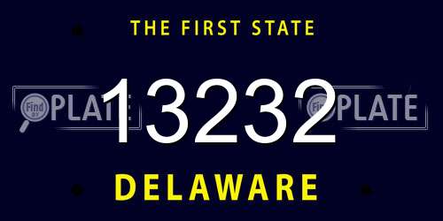 13232 Delaware License Plate