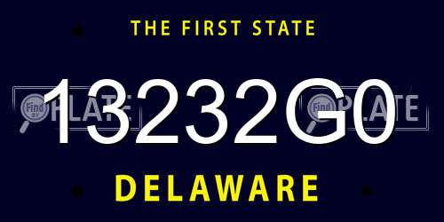 13232G0 Delaware License Plate