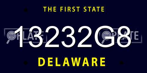 13232G8 Delaware License Plate