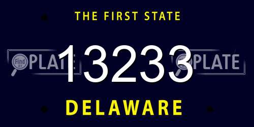 13233 Delaware License Plate