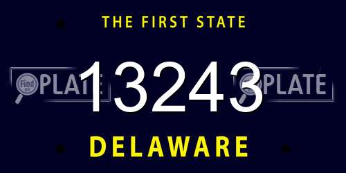 13243 Delaware License Plate