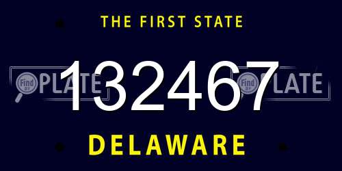 132467 Delaware License Plate