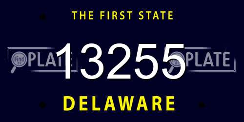 13255 Delaware License Plate