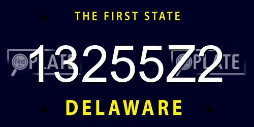 13255Z2 Delaware License Plate