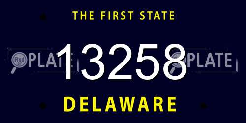 13258 Delaware License Plate