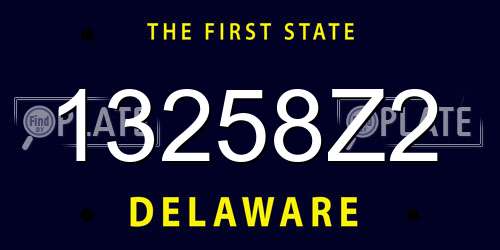13258Z2 Delaware License Plate