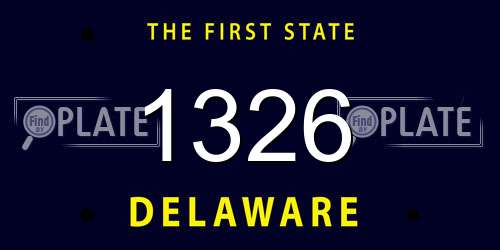 1326 Delaware License Plate