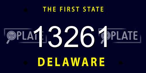 13261 Delaware License Plate