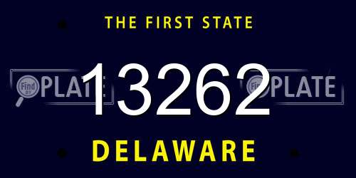 13262 Delaware License Plate