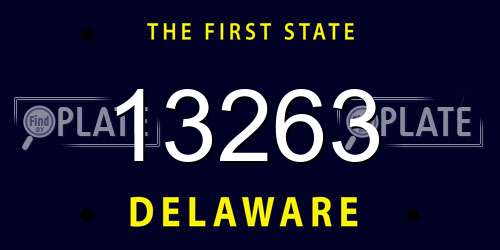 13263 Delaware License Plate