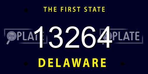 13264 Delaware License Plate