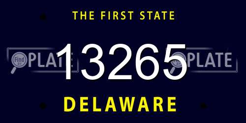 13265 Delaware License Plate