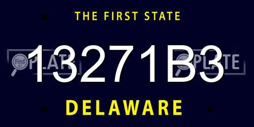 13271B3 Delaware License Plate