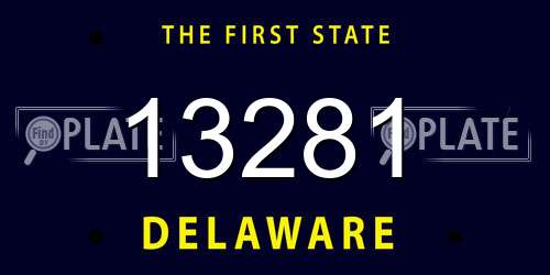 13281 Delaware License Plate