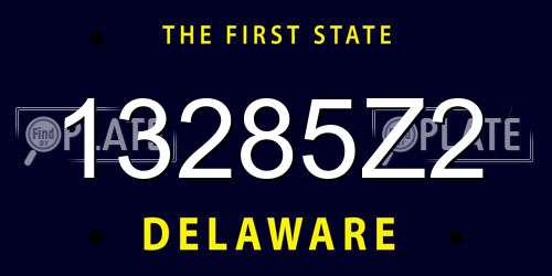 13285Z2 Delaware License Plate