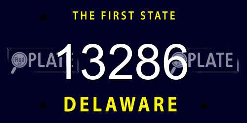 13286 Delaware License Plate