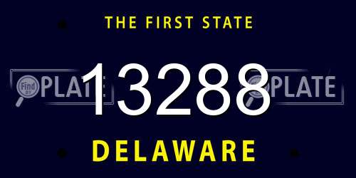 13288 Delaware License Plate