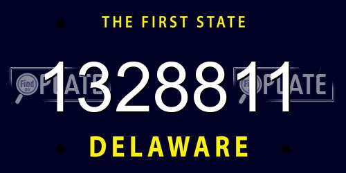 1328811 Delaware License Plate