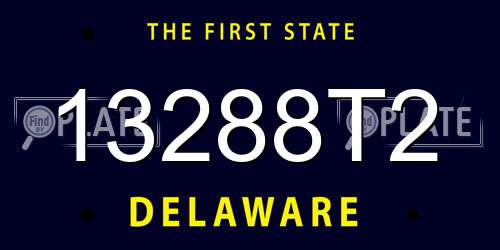 13288T2 Delaware License Plate