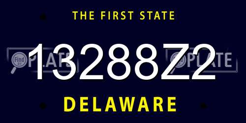 13288Z2 Delaware License Plate