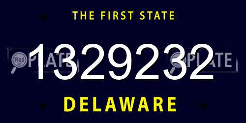 1329232 Delaware License Plate