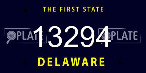13294 Delaware License Plate