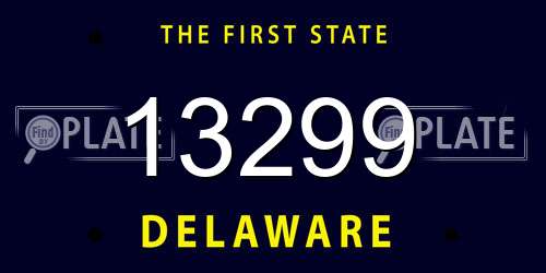 13299 Delaware License Plate