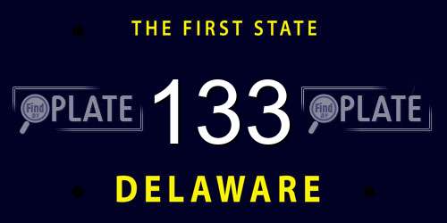 133 Delaware License Plate