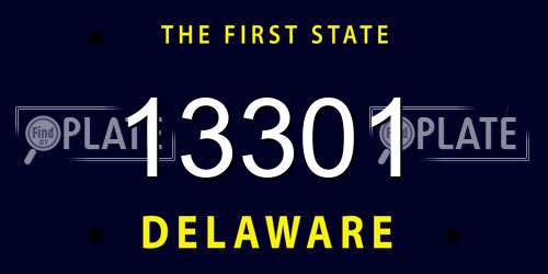 13301 Delaware License Plate