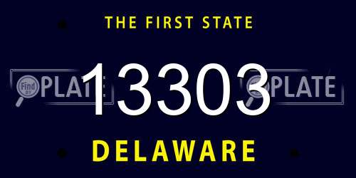 13303 Delaware License Plate