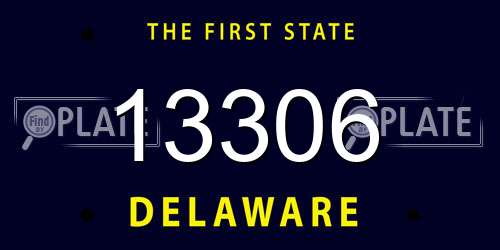 13306 Delaware License Plate
