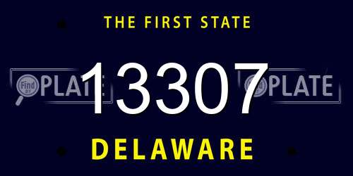 13307 Delaware License Plate