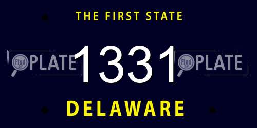 1331 Delaware License Plate