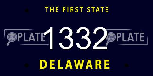 1332 Delaware License Plate
