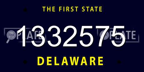 1332575 Delaware License Plate