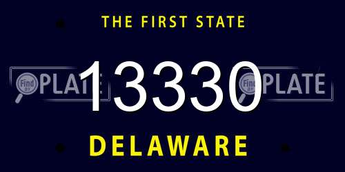 13330 Delaware License Plate