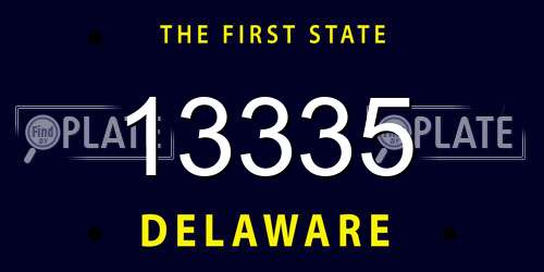 13335 Delaware License Plate