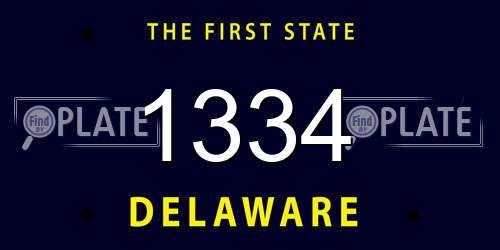 1334 Delaware License Plate