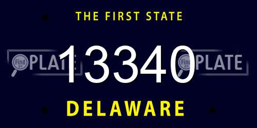 13340 Delaware License Plate